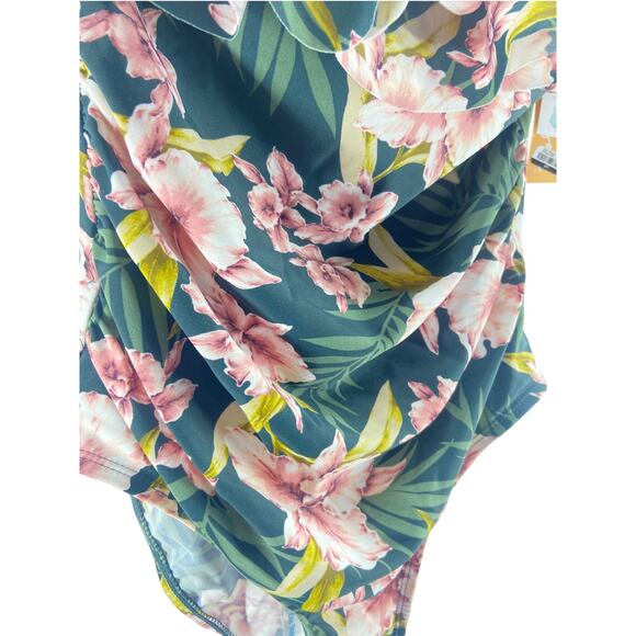 NWT Kona Sol Girls' Hawaiian Tropical One Piece Swimsuit Youth Size Medium 8-10 - Picture 4 of 11